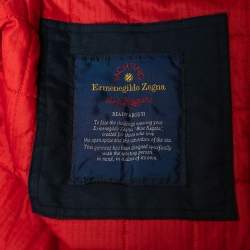 Pre Owned Ermenegildo Zegna Vintage Navy Blue Zip Front Regata Puffer Jacket M
