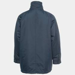 Pre Owned Ermenegildo Zegna Vintage Navy Blue Zip Front Regata Puffer Jacket M