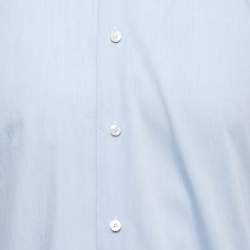Ermenegildo Zegna Light Blue Cotton Full Sleeve Button Front Full Sleeve Shirt M