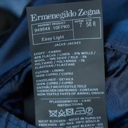 Pre Owned Ermenegildo Zegna Blue Linen Blend Single Breasted Blazer 4XL