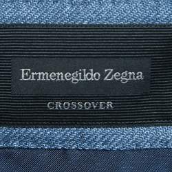 Pre Owned Ermenegildo Zegna Blue Linen Blend Single Breasted Blazer 4XL