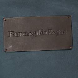 مملوكة مسبقًا Ermenegildo Zegna Navy Blue Leather Single Breasted Blazer XL