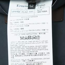 مملوكة مسبقًا Ermenegildo Zegna Navy Blue Leather Single Breasted Blazer XL