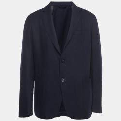 Ermenegildo Zegna Navy Blue Wool Blend Single Breasted Blazer XXL
