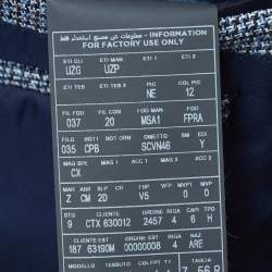 Pre Owned Ermenegildo Zegna Blue Patterned Silk Blend Single Breasted Blazer XXXL