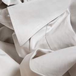 Pre Owned Ermenegildo Zegna Pale Grey Cotton Regular Fit Long Sleeve Shirt L