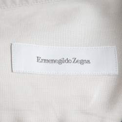 Pre Owned Ermenegildo Zegna Pale Grey Cotton Regular Fit Long Sleeve Shirt L