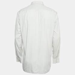 Pre Owned Ermenegildo Zegna Pale Grey Cotton Regular Fit Long Sleeve Shirt L