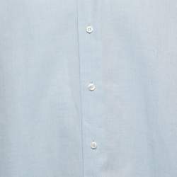 مملوكة مسبقًا Ermenegildo Zegna Blue Linen-Blend Shirt L