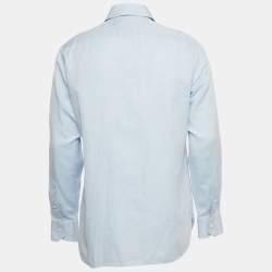 مملوكة مسبقًا Ermenegildo Zegna Blue Linen-Blend Shirt L