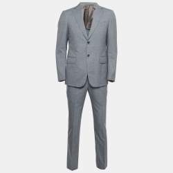 Pre Owned Ermenegildo Zegna Grey Wool Single Breasted Suit M