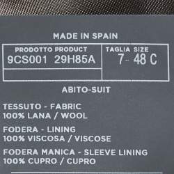 مملوكة مسبقًا Ermenegildo Zegna Grey Wool Single Breasted Suit M