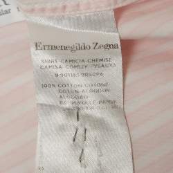 Pre Owned Ermenegildo Zegna Pink Pinstripe Cotton Long Sleeve Shirt M