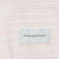 Pre Owned Ermenegildo Zegna Pink Pinstripe Cotton Long Sleeve Shirt M