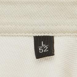 Pre Owned Ermenegildo Zegna Beige Cotton Knit Polo T-Shirt L