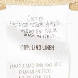 Ermenegildo Zegna Yellow Linen Button Front Shirt M