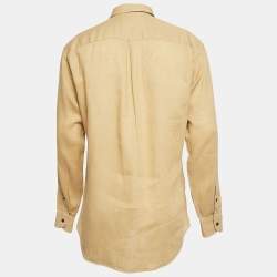 Ermenegildo Zegna Yellow Linen Button Front Shirt M