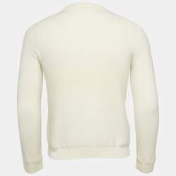 Pre Owned Ermenegildo Zegna Cream Wool and Cashmere Crew Neck Sweatshirt XL