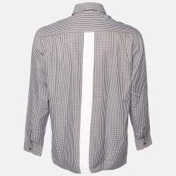 Ermenegildo Zegna Blue Micro Checked Cotton Button Down Shirt M