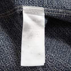 Ermenegildo Zegna Blue Printed and Textured Cotton Shirt M