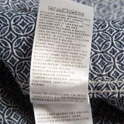 Ermenegildo Zegna Blue Printed and Textured Cotton Shirt M