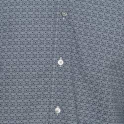 Ermenegildo Zegna Blue Printed and Textured Cotton Shirt M