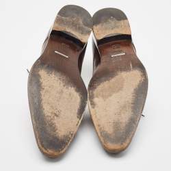مملوكة مسبقًا Ermenegildo Zegna Brown Leather Lace Up Derby Size 41.5