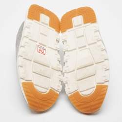 Pre Owned Ermenegildo Zegna Grey Knit Fabric Low Top Sneakers  Size 41.5