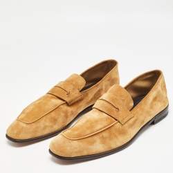 Ermenegildo Zegna Suede Penny Slip On Loafers Size 43.5