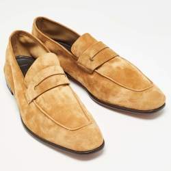 Ermenegildo Zegna Suede Penny Slip On Loafers Size 43.5