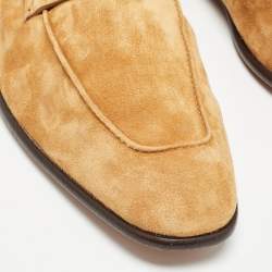 Ermenegildo Zegna Suede Penny Slip On Loafers Size 43.5
