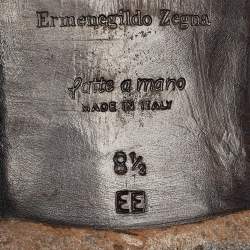 Pre Owned Ermenegildo Zegna Black Leather Lace Up Derby Size 42.5