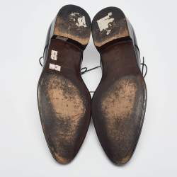 Pre Owned Ermenegildo Zegna Black Leather Lace Up Derby Size 42.5