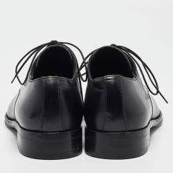 Pre Owned Ermenegildo Zegna Black Leather Lace Up Derby Size 42.5