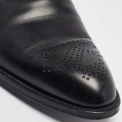 Pre Owned Ermenegildo Zegna Black Leather Lace Up Derby Size 42.5