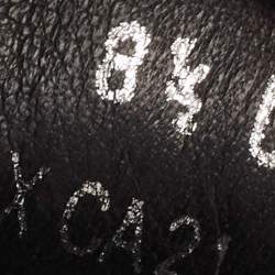 Pre Owned Ermenegildo Zegna Black Leather Triple Stitch Sneakers Size 41.5