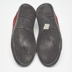 Pre Owned Ermenegildo Zegna Burgundy Suede Low Top Sneakers Size 43
