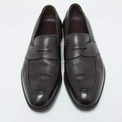 Ermenegildo Zegna Brown Leather Loafers Size 39