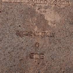 Pre Owned Ermenegildo Zegna Dark Brown Leather Penny Loafers Size 40