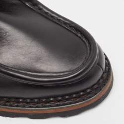 Pre Owned Ermenegildo Zegna Black Canvas and Leather Lace Up Derby Size 41