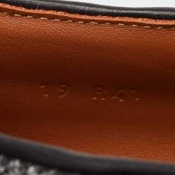 Pre Owned Ermenegildo Zegna Black Canvas and Leather Lace Up Derby Size 41