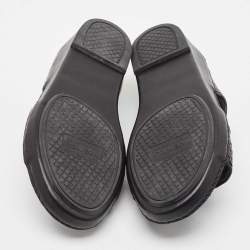Pre Owned Ermenegildo Zegna Black Leather Flat Sandals Size 41