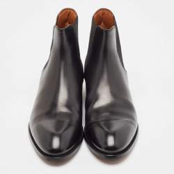 مملوكة مسبقًا Ermenegildo Zegna Black Leather Vienna Blake Chelsea Boots Size 43
