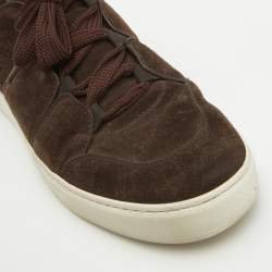 Ermenegildo Zegna Brown Suede Trainer Sneakers Size 44