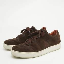 Ermenegildo Zegna Brown Suede Trainer Sneakers Size 44