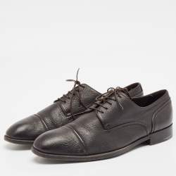 Ermenegildo Zegna Dark Brown Leather Lace Up Derby Size 41.5