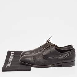 Ermenegildo Zegna Dark Brown Leather Lace Up Derby Size 41.5