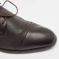 Ermenegildo Zegna Dark Brown Leather Lace Up Derby Size 41.5