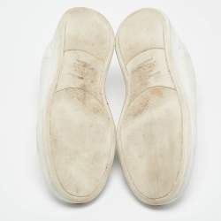 Pre Owned Ermenegildo Zegna White Leather Slip On Sneakers Size 42