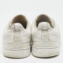 Pre Owned Ermenegildo Zegna White Leather Slip On Sneakers Size 42